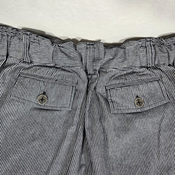 VINTAGE Striped Elastic Waist Drawstring Cargo BERMUDA Shorts Women's Size L/XL. - Picture 8 of 17